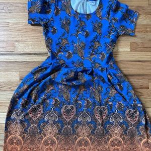 LULAROE Amelia orange and blue